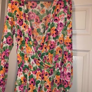 Neon flower patter romper